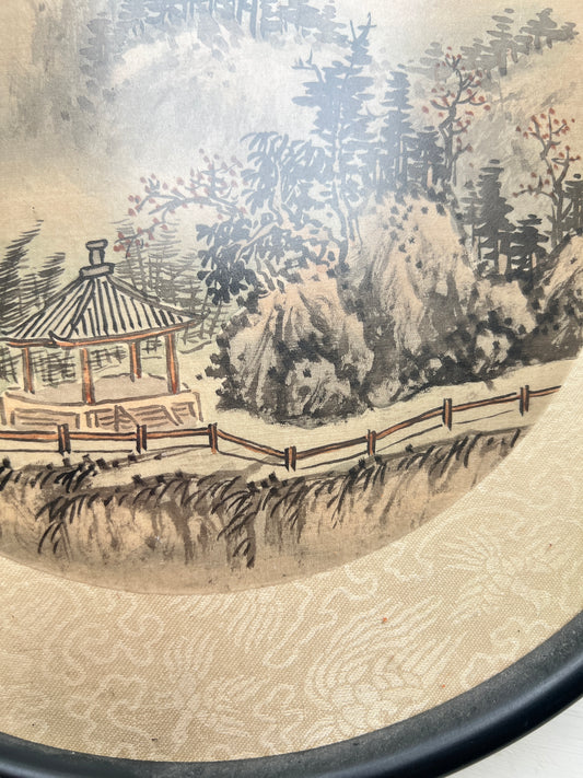 Alte Sanshui Malerei chinesische Pavillion Landschaft handgemalt asiatische Tusche Gemälde