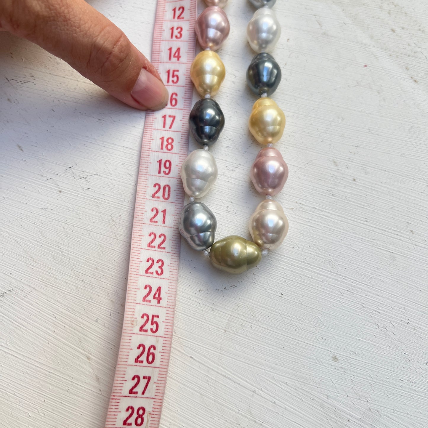 Schwere Vintage Perlenkette Mallorcaperlen Shell Pearls Collier
