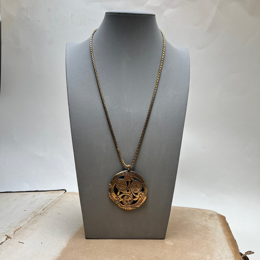 Andreas Lautz Bronze Wikinger Anhänger Norwegen Ringerike Urnes an FBM AMERIK. Kette (Gold-Doublé)