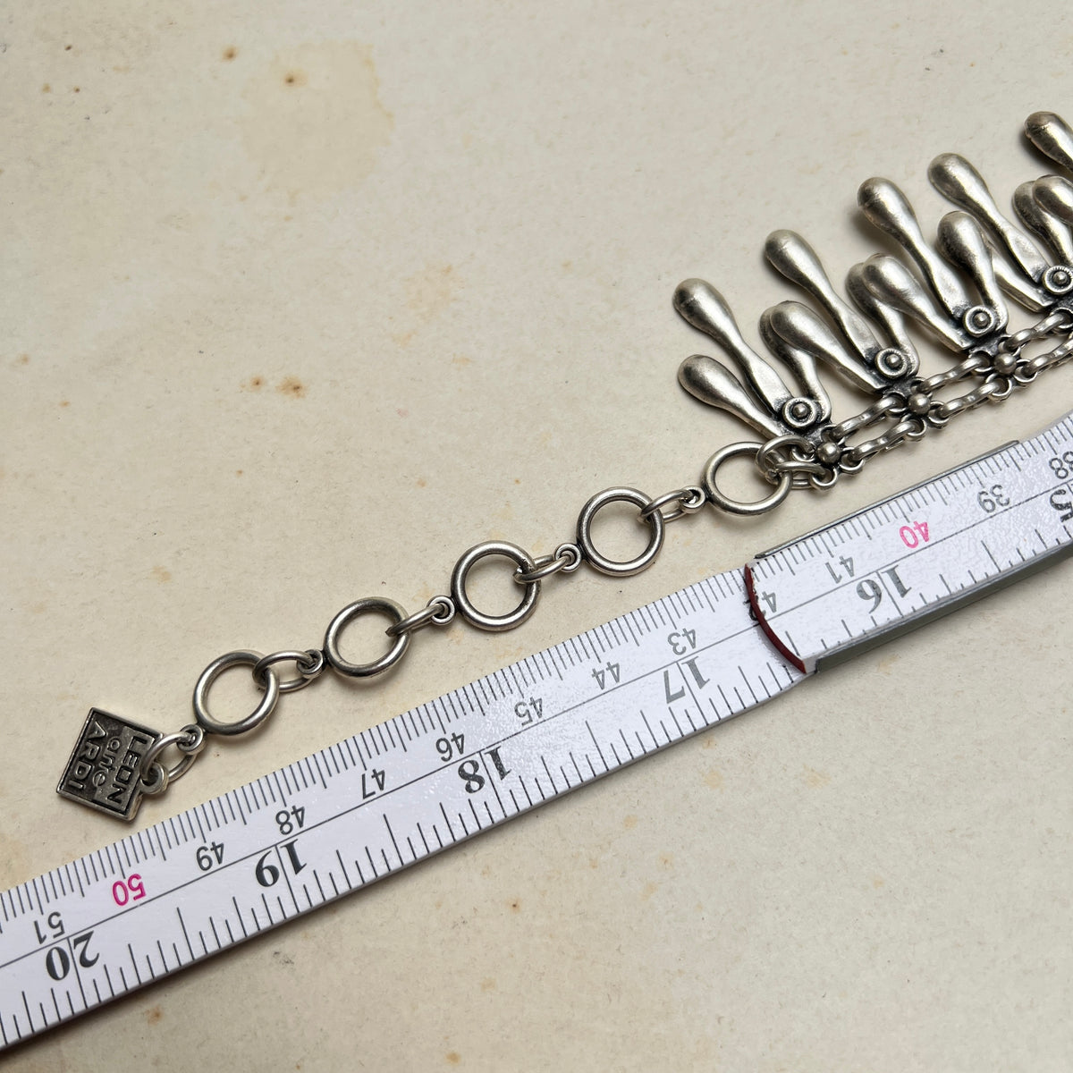 Vintage Leonardi Arte Zamak Kragenkette Statement Wearable Art Brutalist