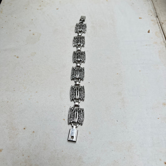 Vintage Brutalist Armband Bark Rinden Struktur silber 70er Jahre