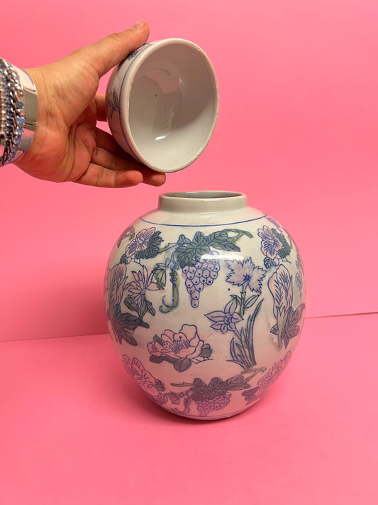Vintage Ingwertopf Porzellandose mit Deckel Chinoiserie Blau weiß Vorratsdose Asiatisches Porzellan