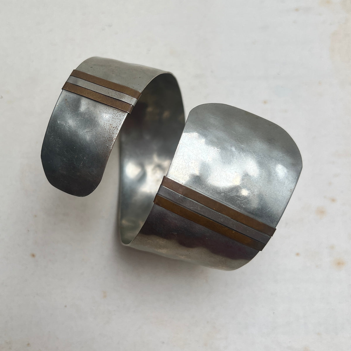 Vintage Modernist Cuff Armreif silber Mid Century Schmuck