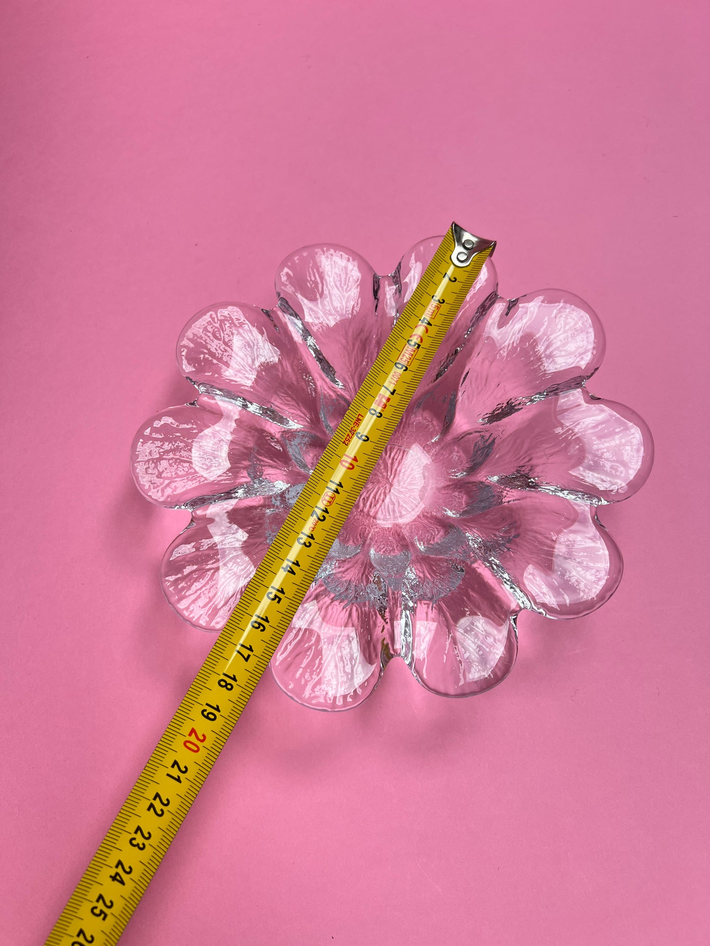 Vintage Glasschale Blüte | Pressglas Snack Schale in Blumenform | Mid Century Glas Schälchen transparent 18 cm