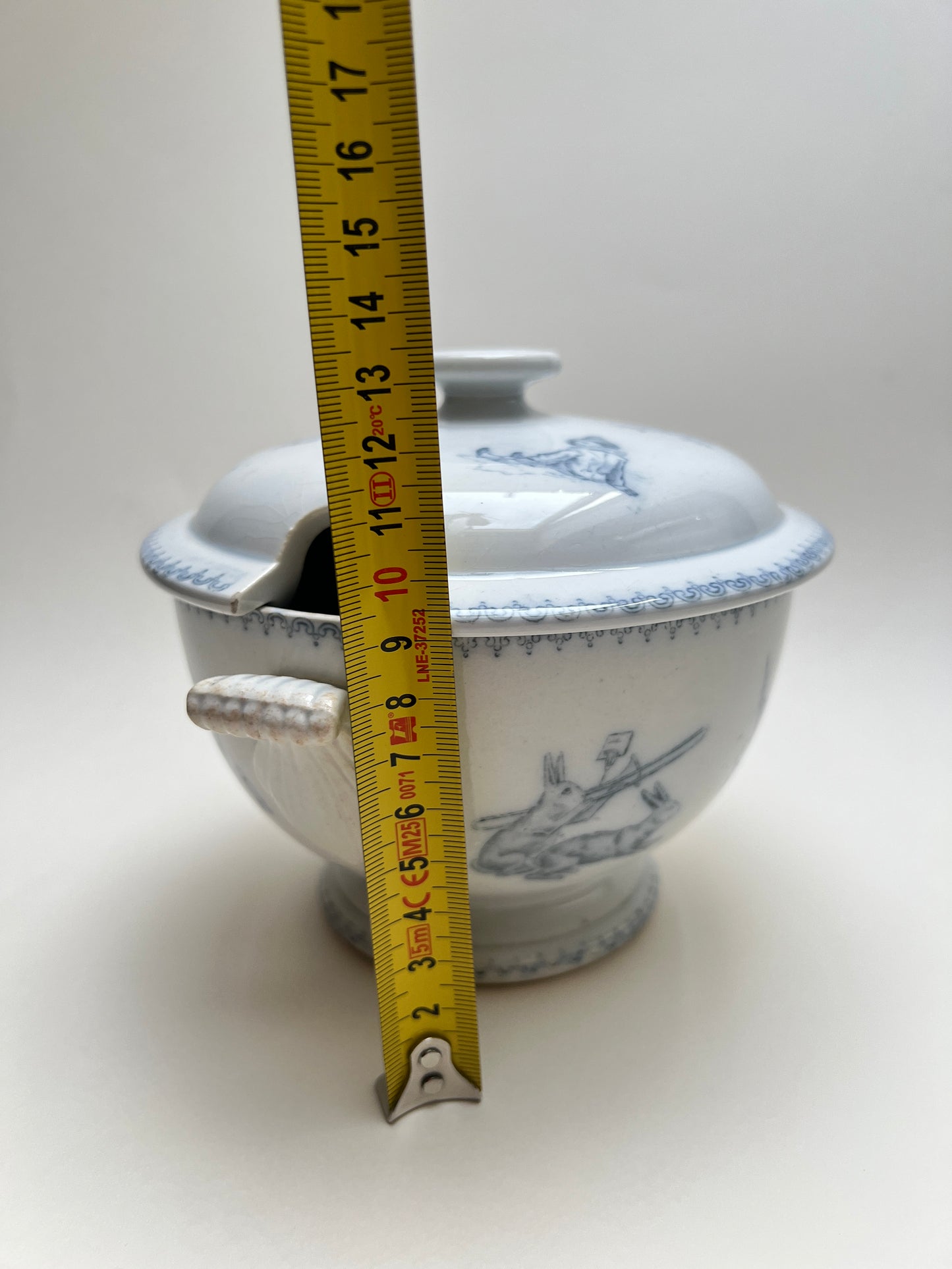 Antike U&C Sarreguemines Passe Temps Suppenterrine Écuelle französisches Steingut Terre de Fer Fayence Faience
