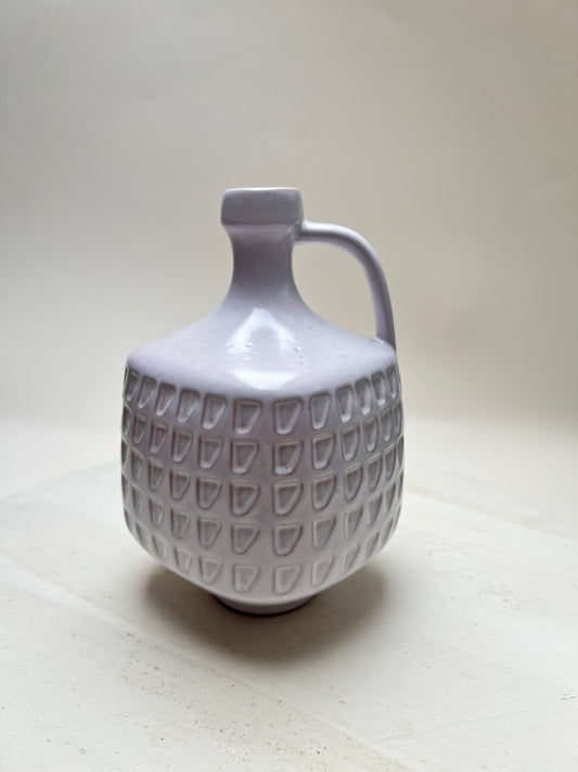 Vintage Karl Scheid Wächtersbach Ätna weiße Blumenvase Krugvase Modernist Objekt Op-Art Mid Century Keramik