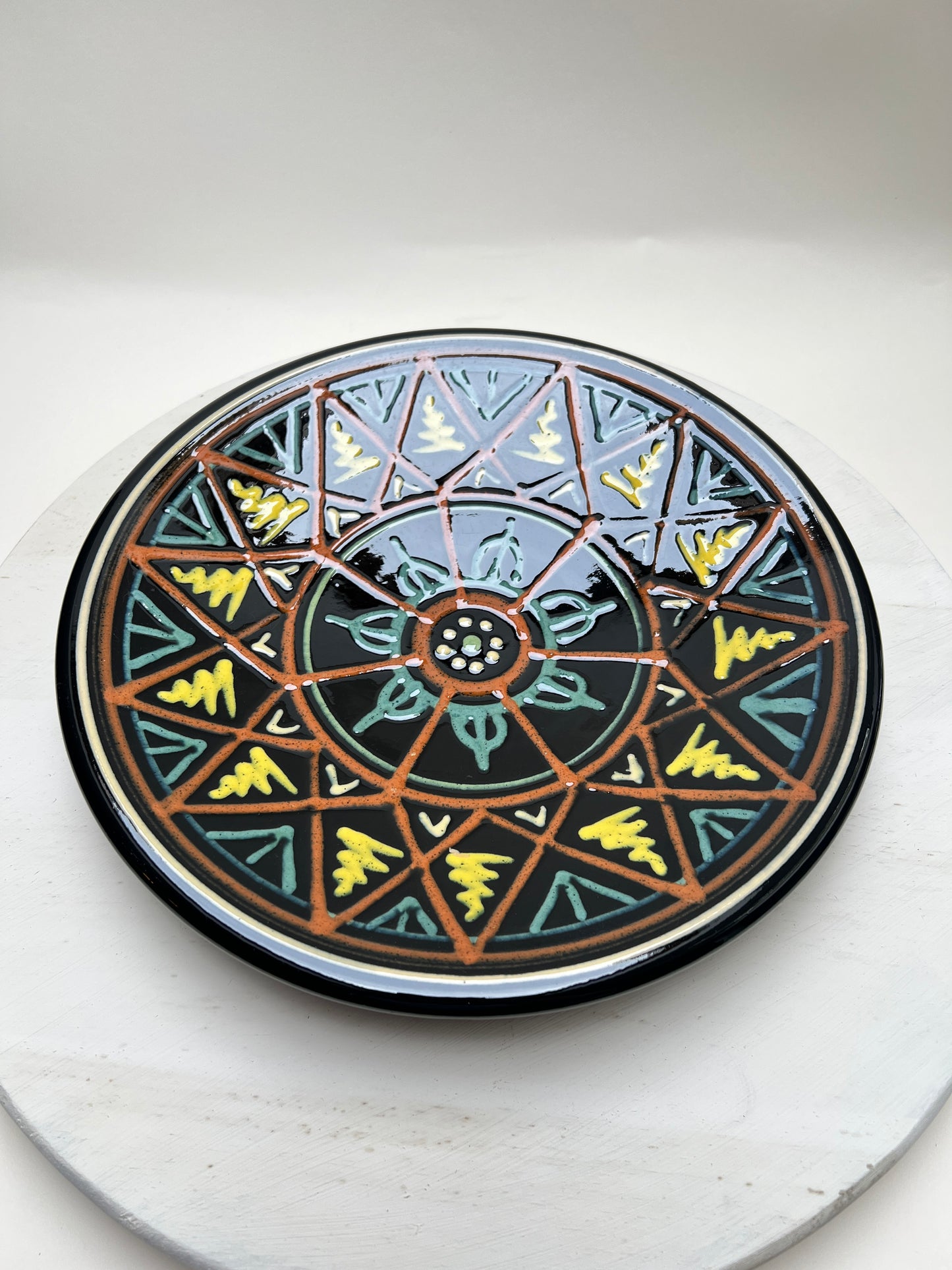Vintage Keramik Wandteller 26cm marrokanisch Granada