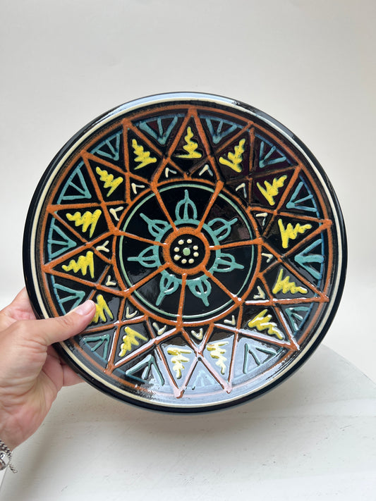 Vintage Keramik Wandteller 26cm marrokanisch Granada