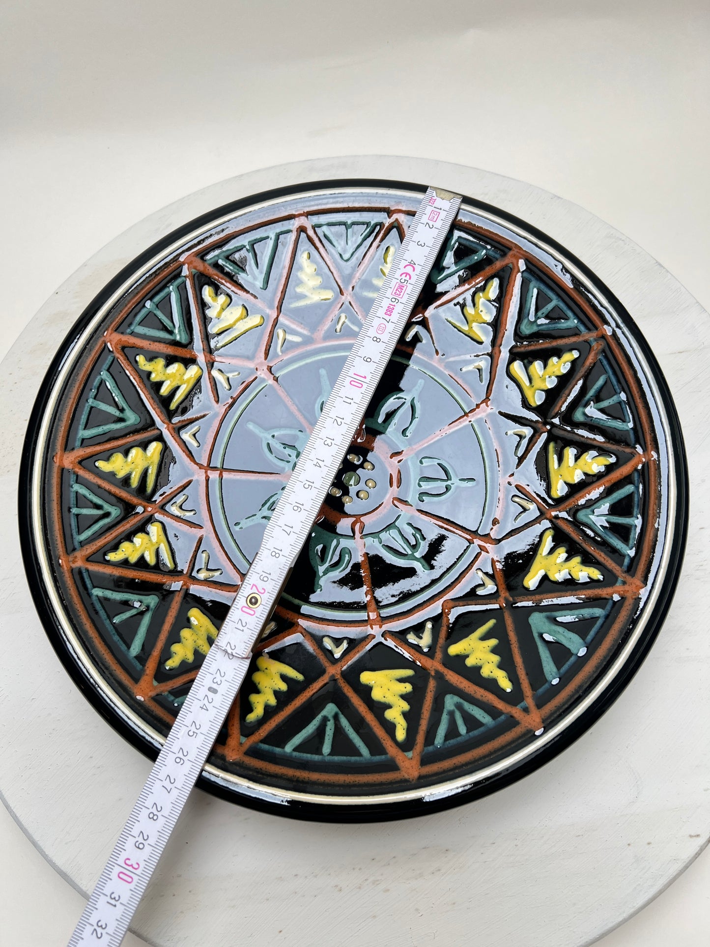 Vintage Keramik Wandteller 26cm marrokanisch Granada