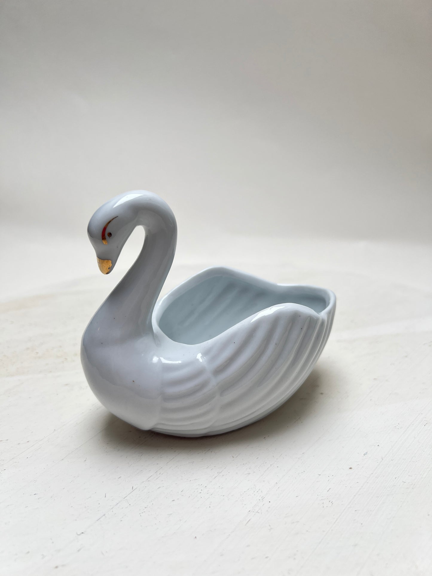 Weißer Schwan Porzellan Teelichthalter Kerzenhalter Deko Objekt