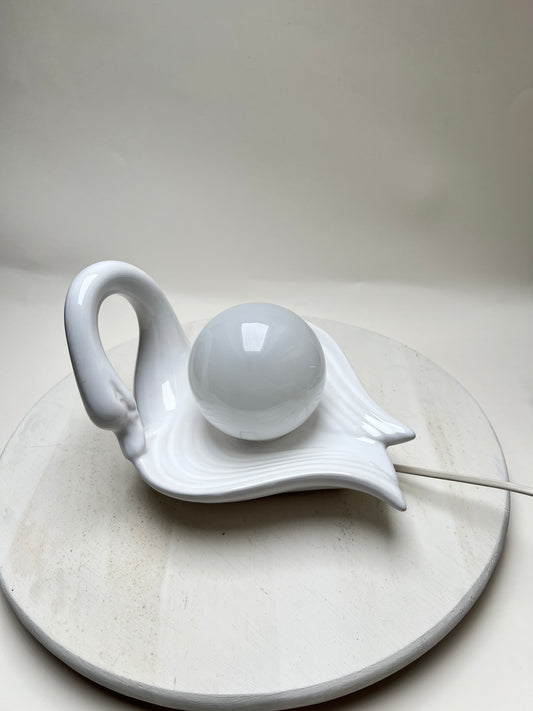 Vintage Keramik Schwan Tischlampe Tischleuchte Hollywood Regency italienisches Design Mid Century