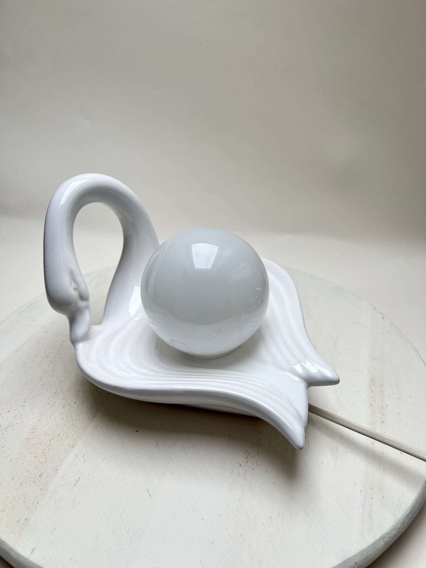 Vintage Keramik Schwan Tischlampe Tischleuchte Hollywood Regency italienisches Design Mid Century