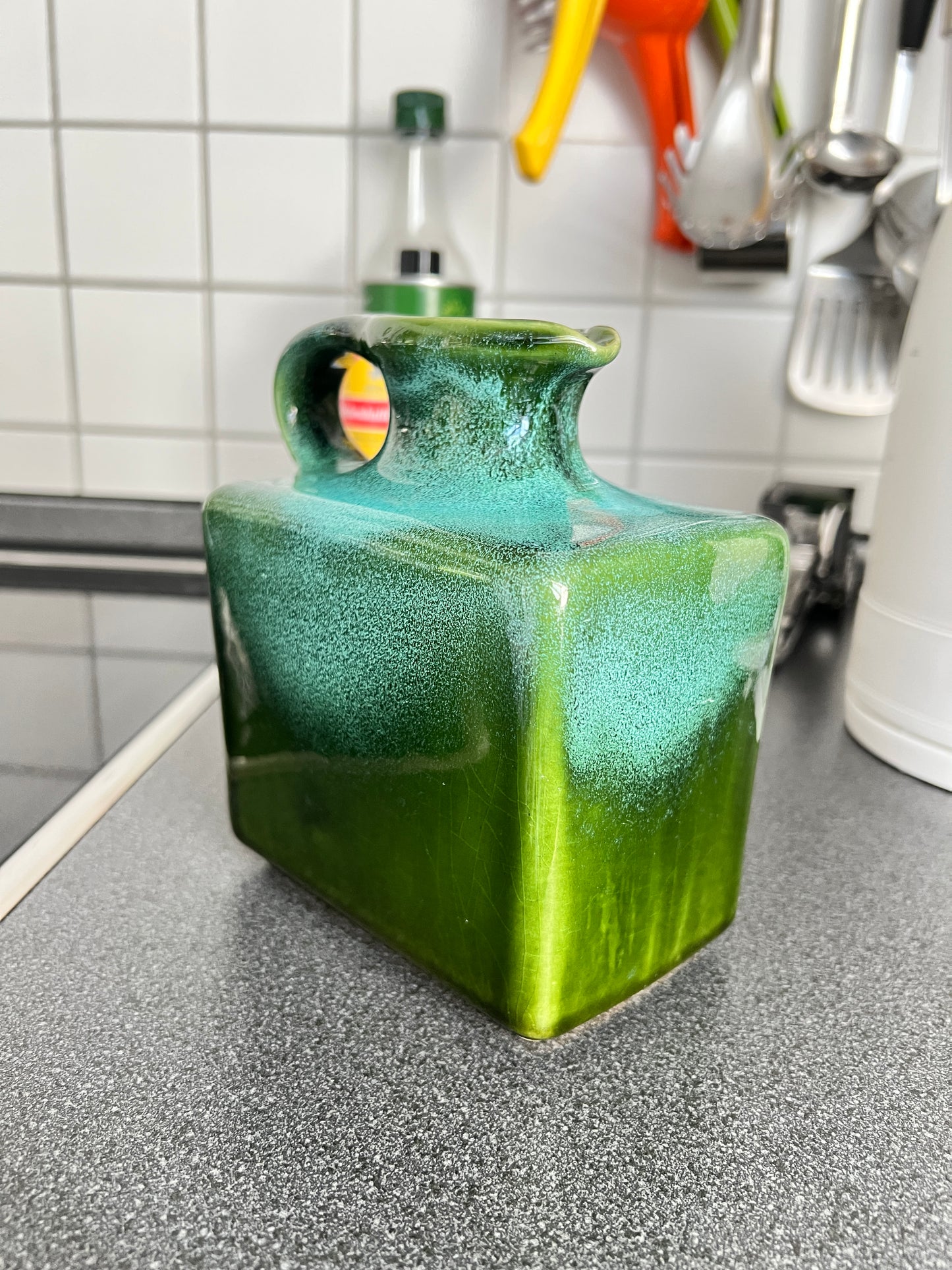 WPG Fat Lava West German Pottery Vase grün Jopeko Gräflich Ortenburgsche Keramik Blumenvase Mid century Dekor