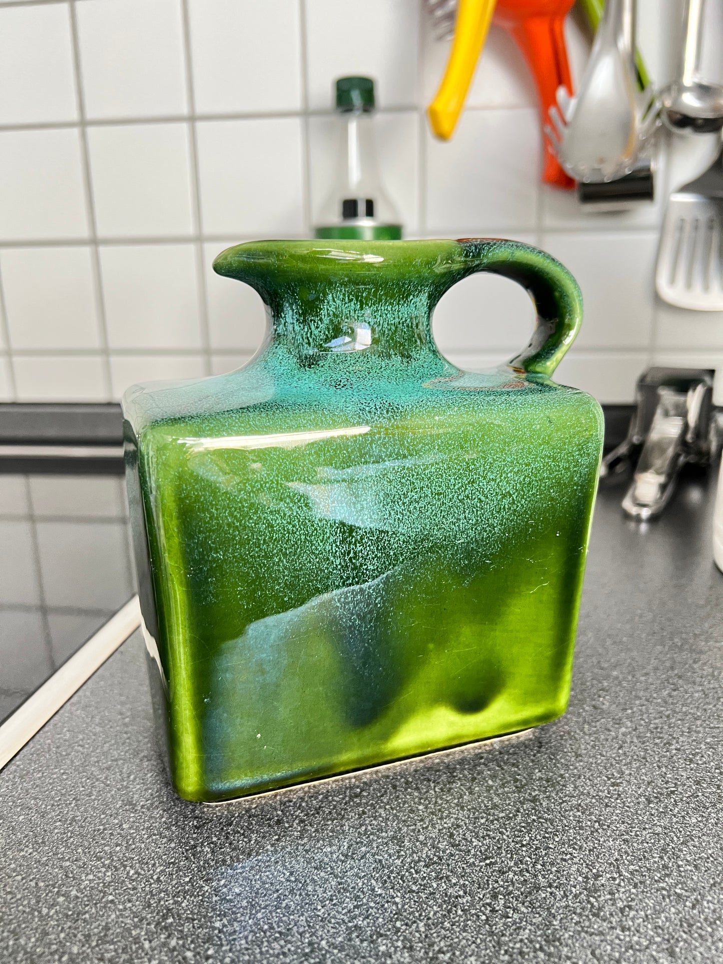 WPG Fat Lava West German Pottery Vase grün Jopeko Gräflich Ortenburgsche Keramik Blumenvase Mid century Dekor