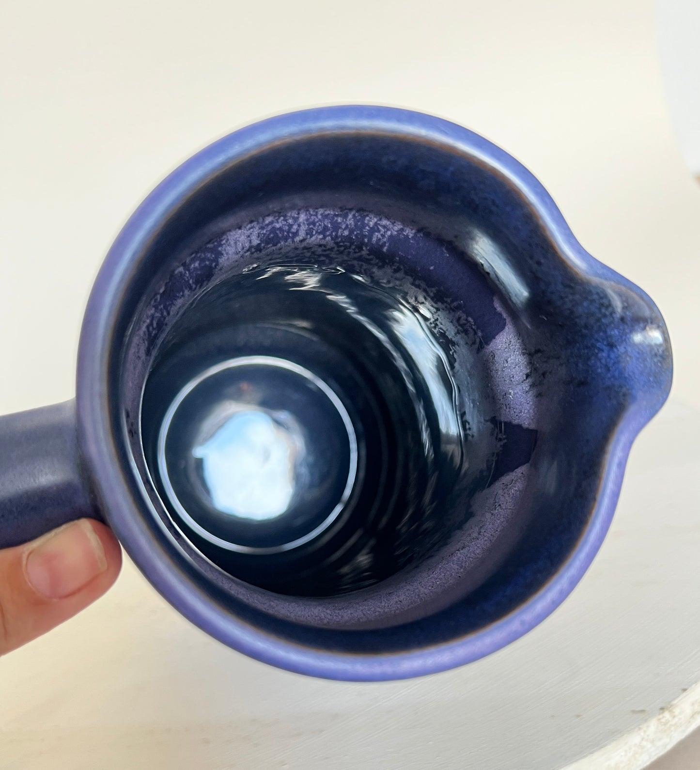 Vintage 70er KMK Kupfermühle Keramik Kanne Vase Krug Karaffe blau