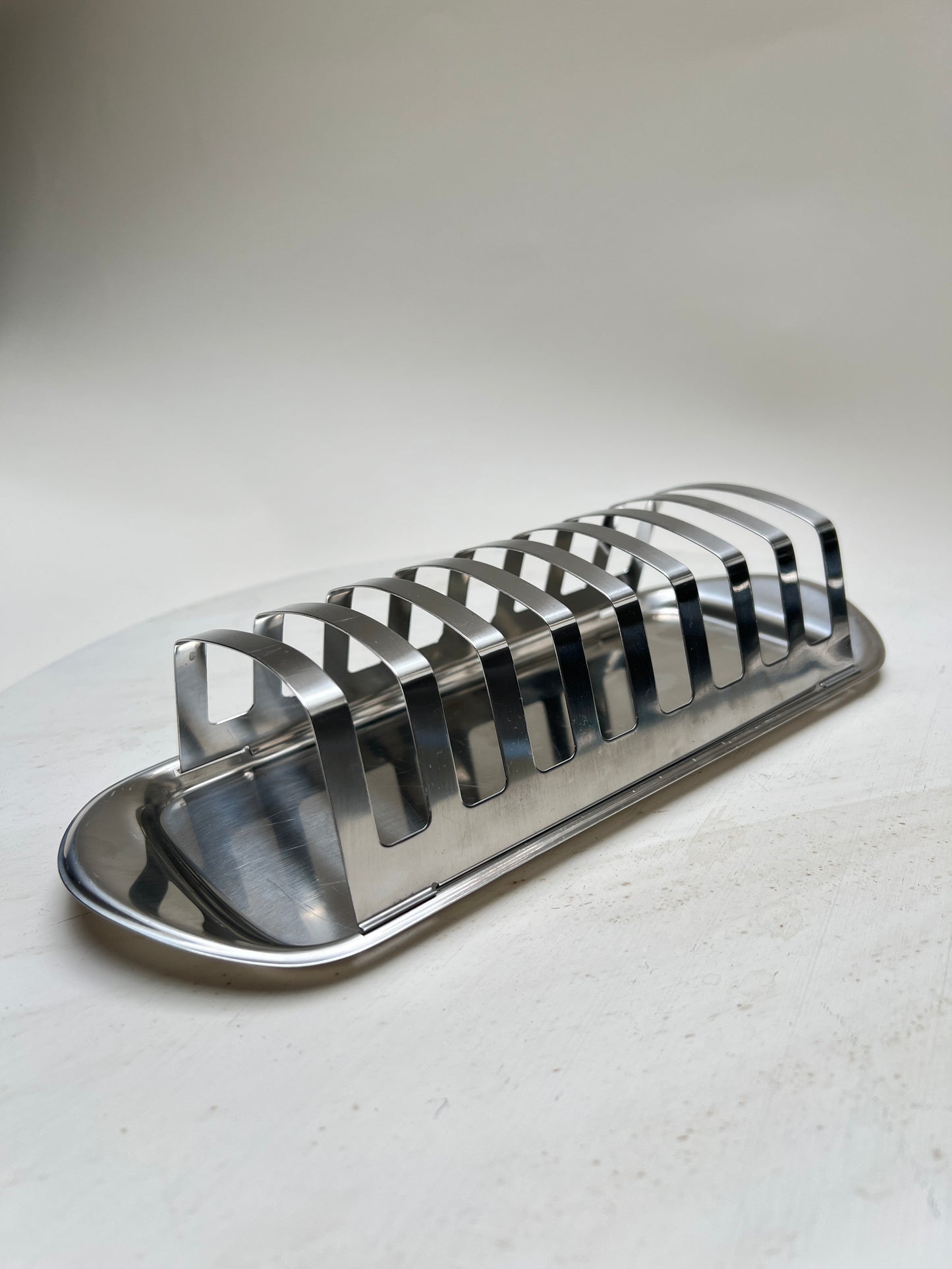 Vintage Edelstahl Toasthalter Chrom Optik Tischfein Toastscheiben