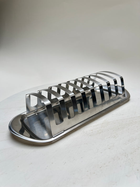 Vintage Edelstahl Toasthalter Chrom Optik Tischfein Toastscheiben