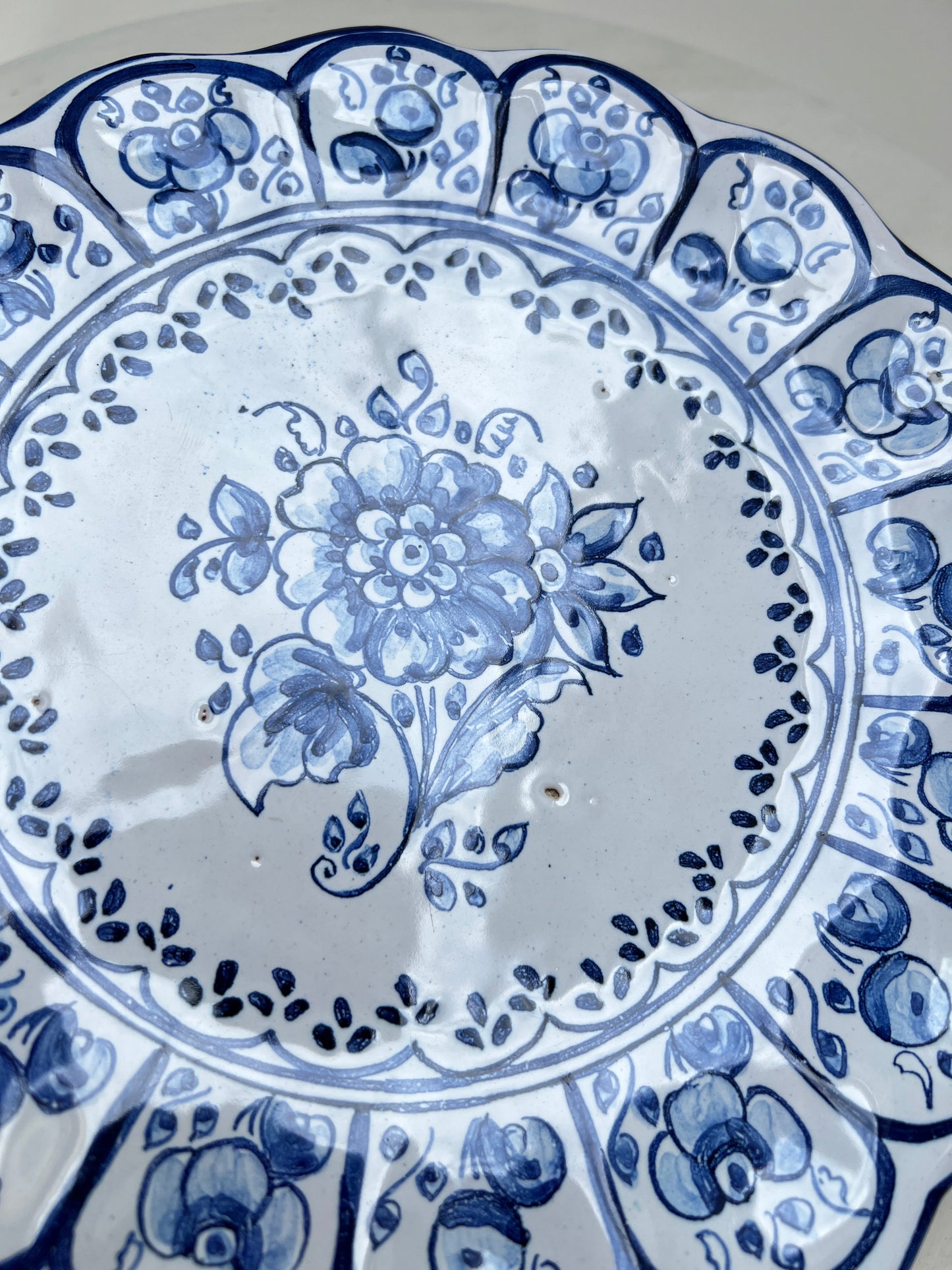 Blau weißer Talavera Wandteller mexikanische Keramik 21cm spanisches Geschirr