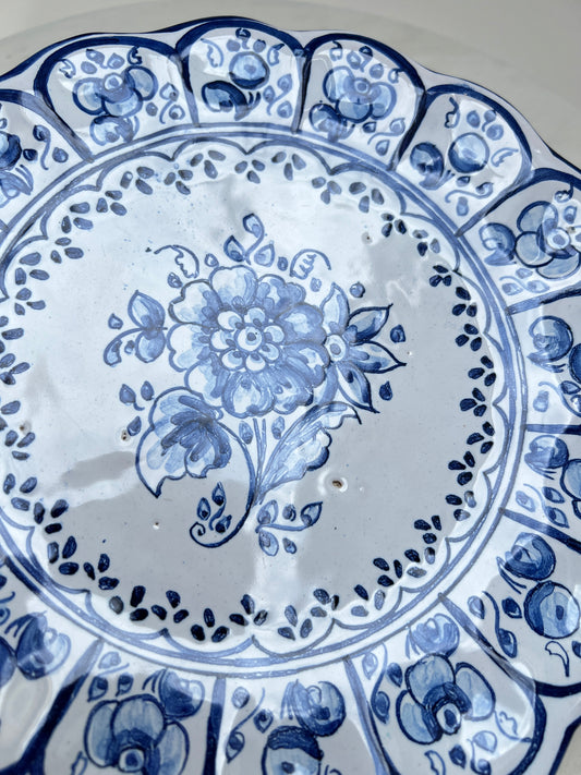 Blau weißer Talavera Wandteller mexikanische Keramik 21cm spanisches Geschirr