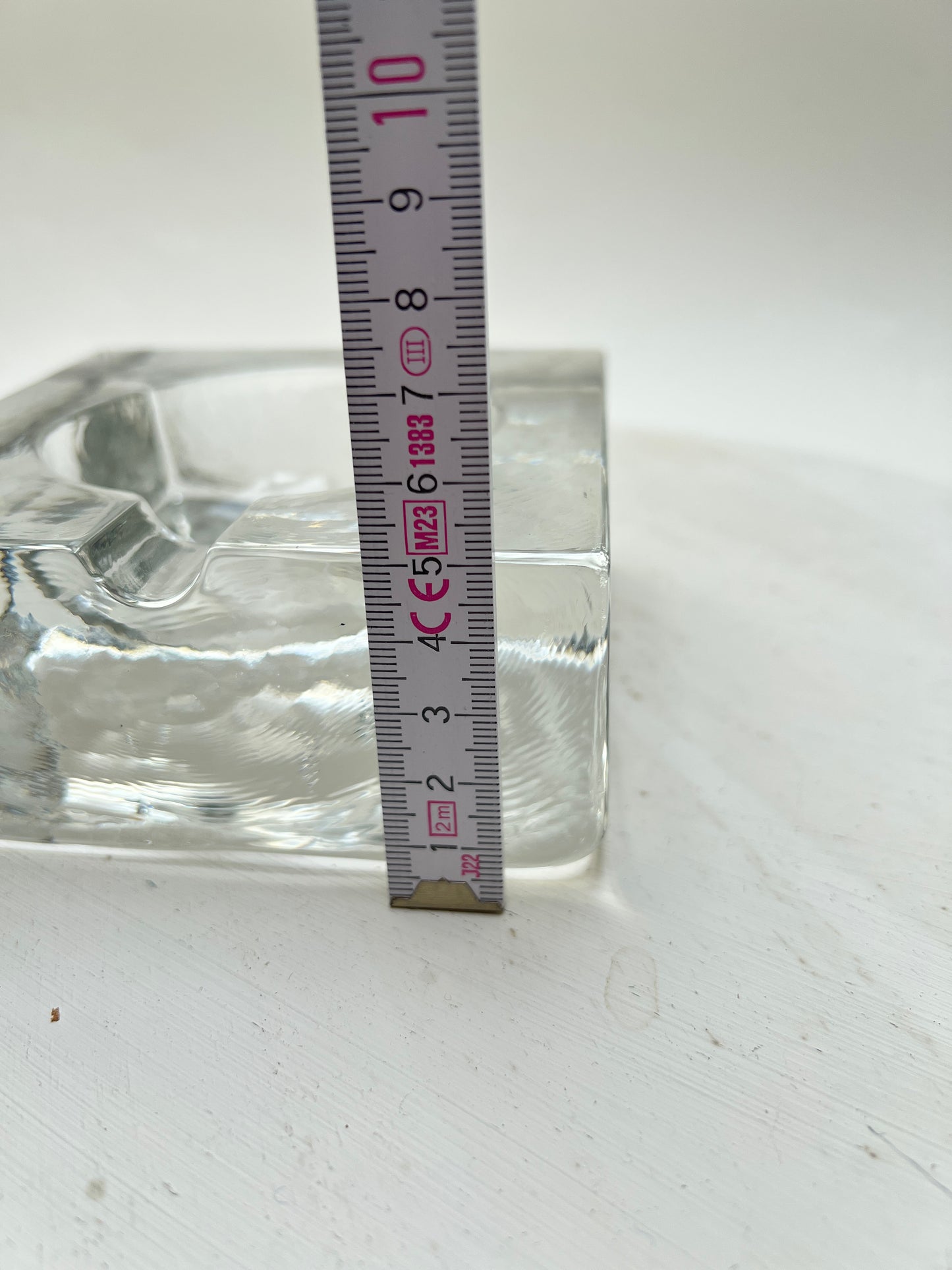 Massiver Vintage Eisglas Aschenbecher Mid Century 70er Jahre Brutalist Design