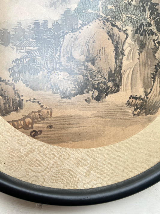 Alte Sanshui Malerei chinesische Berglandschaft handgemalt asiatische Tusche Gemälde