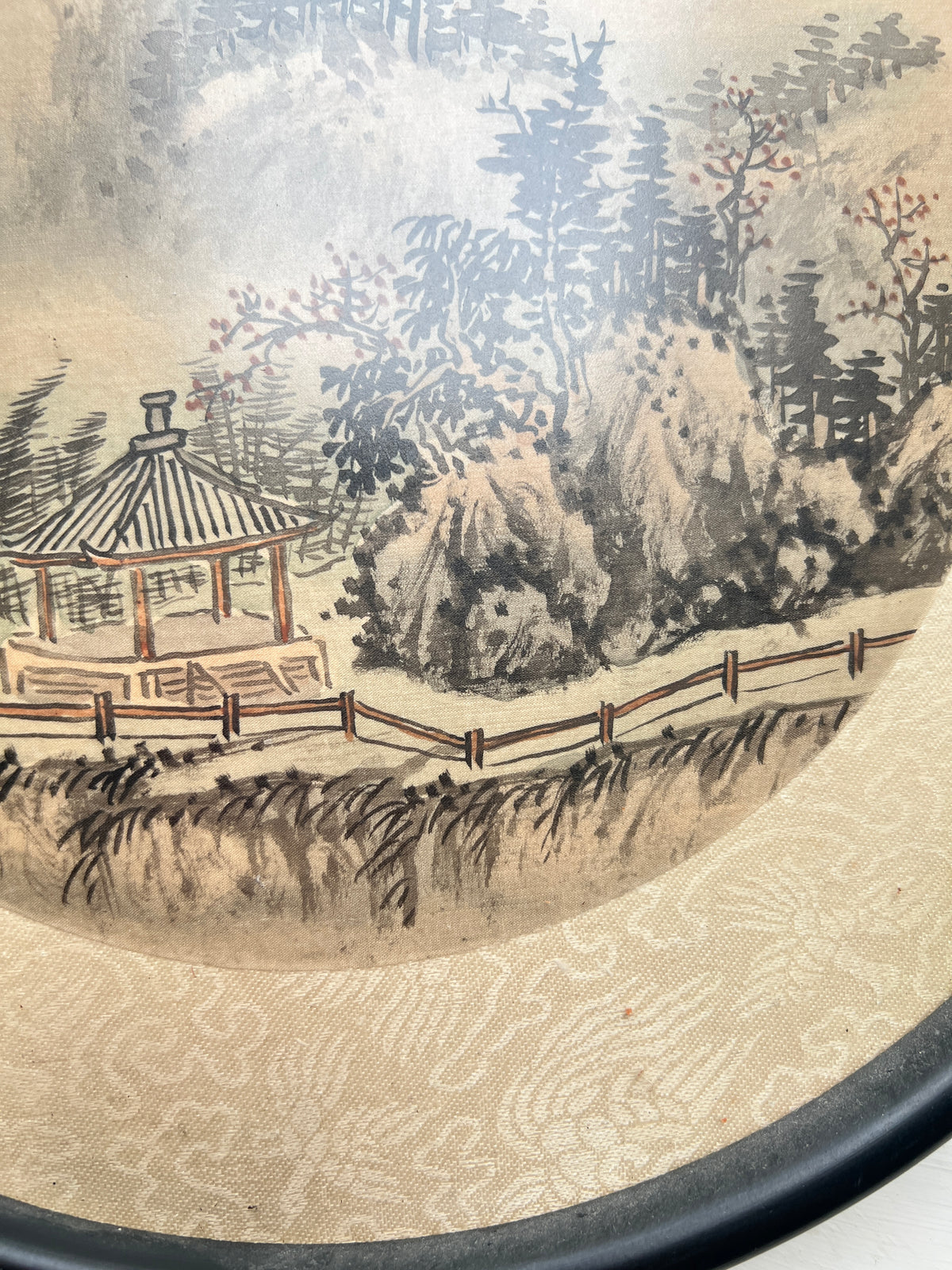 Alte Sanshui Malerei chinesische Pavillion Landschaft handgemalt asiatische Tusche Gemälde