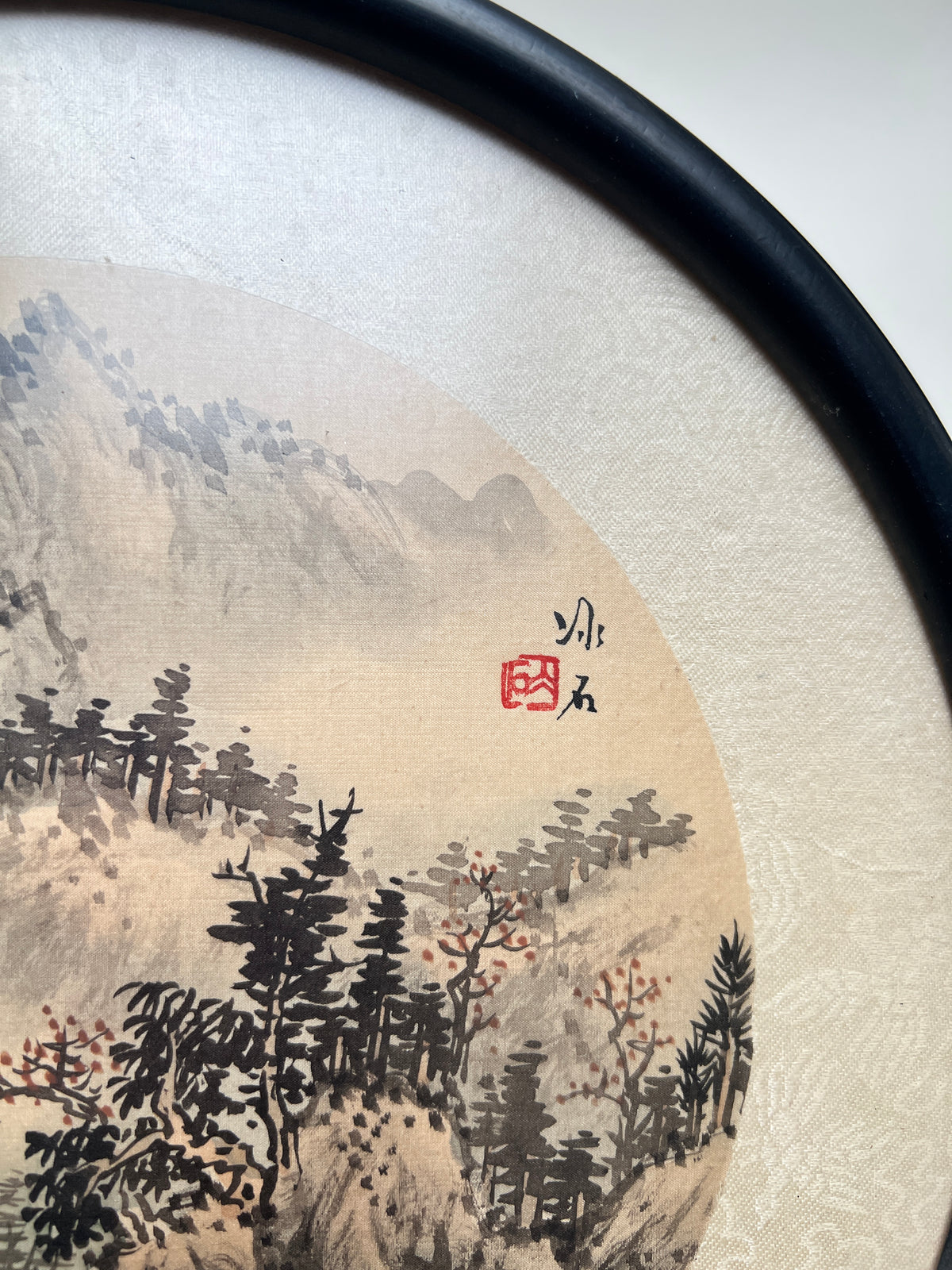 Alte Sanshui Malerei chinesische Pavillion Landschaft handgemalt asiatische Tusche Gemälde