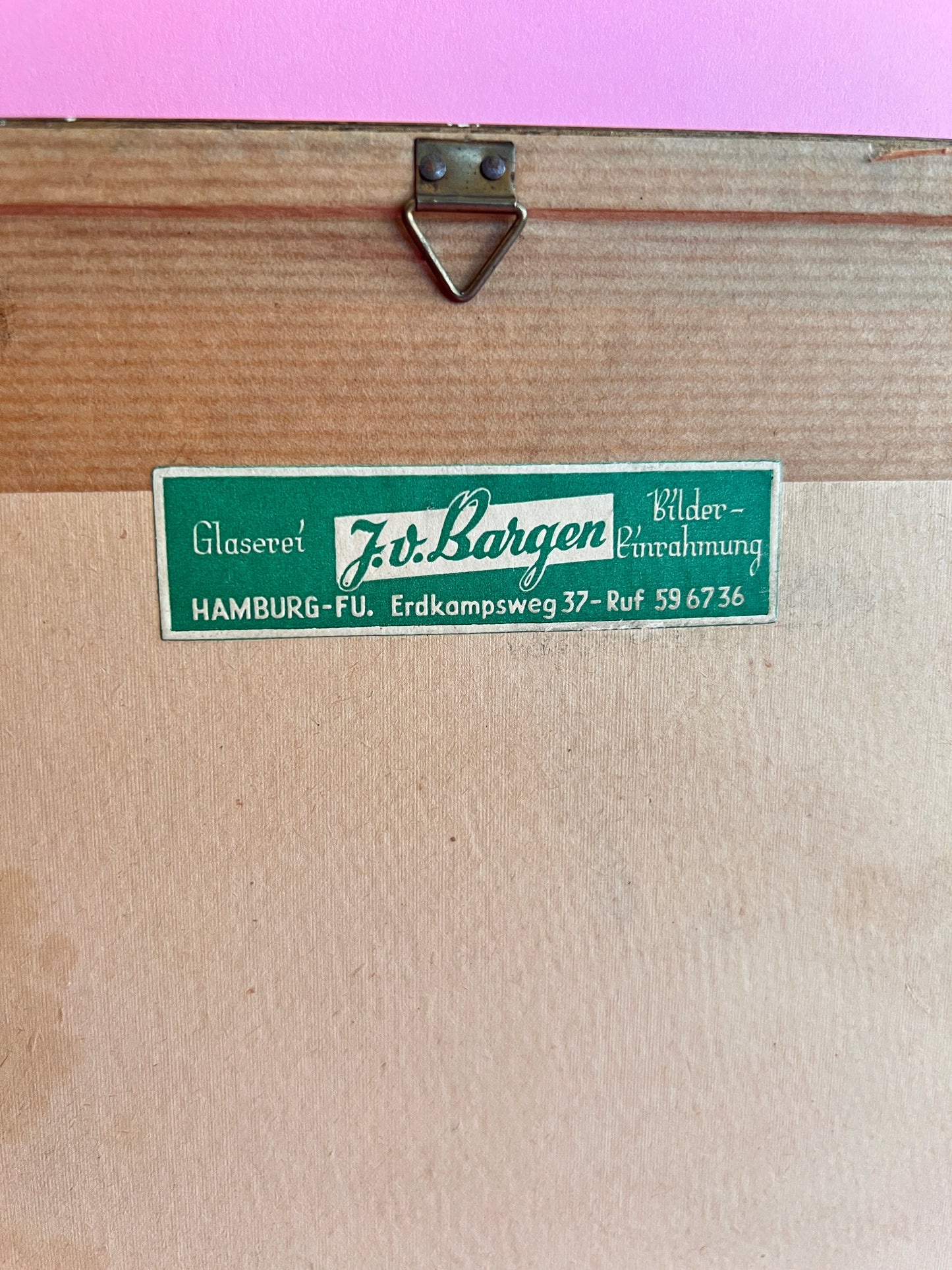 Vintage Wandbild Stofftaschentuch – gerahmt – 60er 70er Jahre – florales Taschentuch im Rahmen – Mid Century Deko
