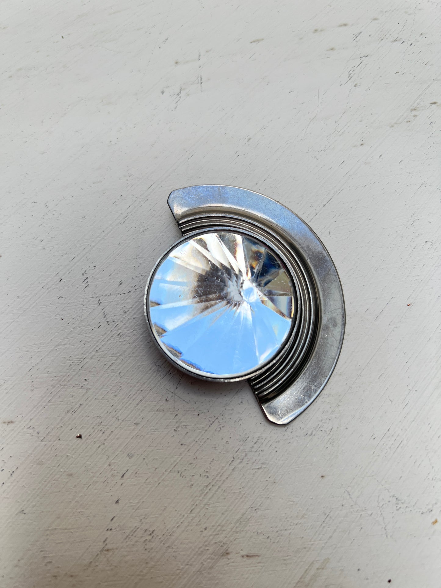 Vintage Space Age Atomic silberne Brosche dänisch Mid Century Schmuck