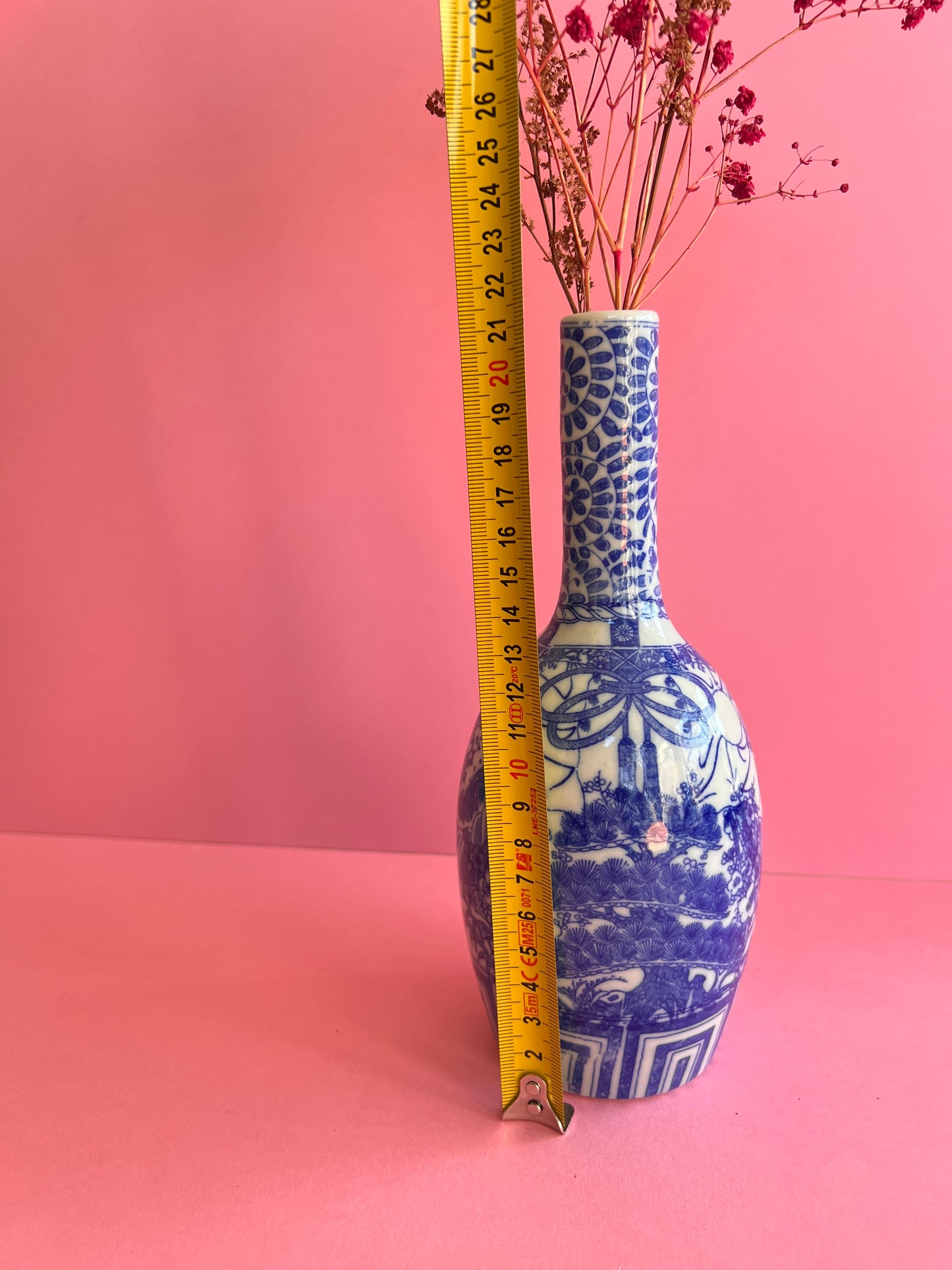Vintage kleine Vase im Imari Stil blau weiß – asiatische Porzellan Sake Flasche – Chinoiserie Deko – Bud Vase