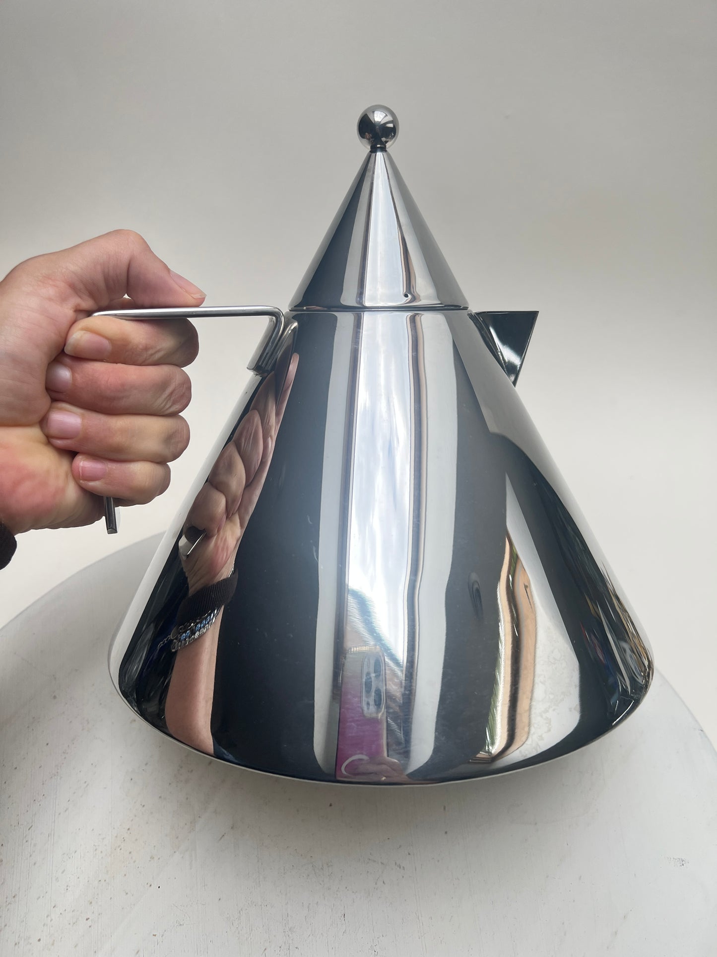Original Alessi „Il Conico“ Wasserkessel Edelstahl Induktion Design Aldo Rossi 1986