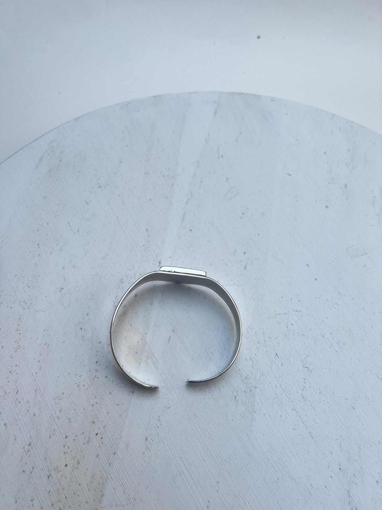 Vintage Modernist Arm Cuff Armreif silber Perlmutt Southwest Stil