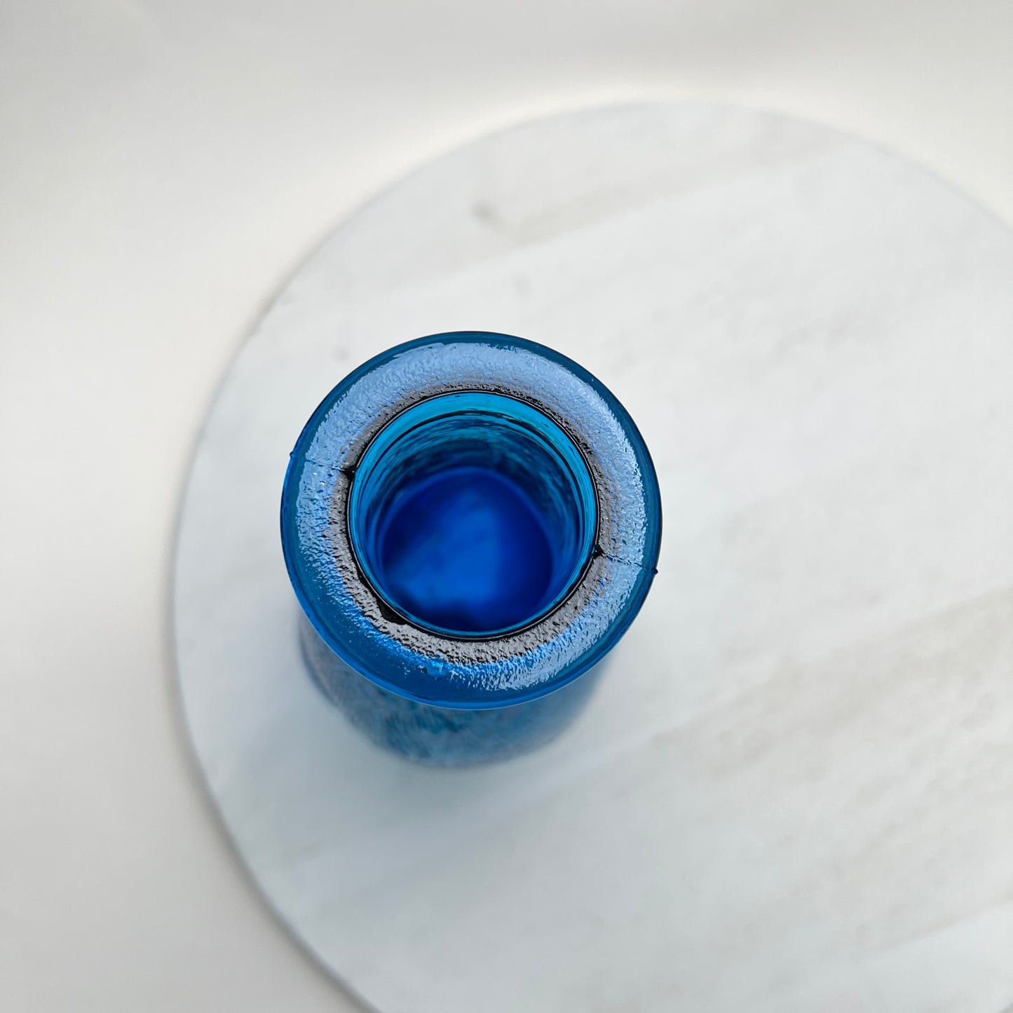 Vintage Empoli Glas Katze Karaffe Flasche Dekanter Blau Italien 1960er Mid Century
