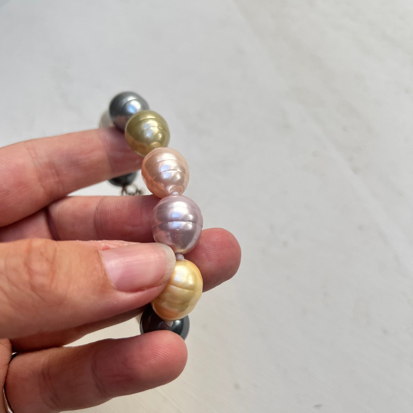Schweres Vintage Perlenarmband Mallorcaperlen Shell Pearls