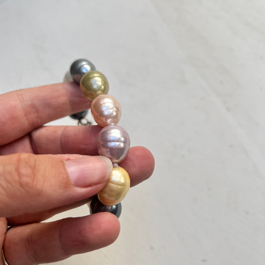 Schweres Vintage Perlenarmband Mallorcaperlen Shell Pearls