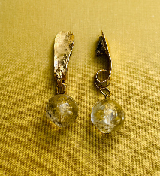 Vintage Futura Statement Ohrhänger Ohrclips 90s Designer Stil