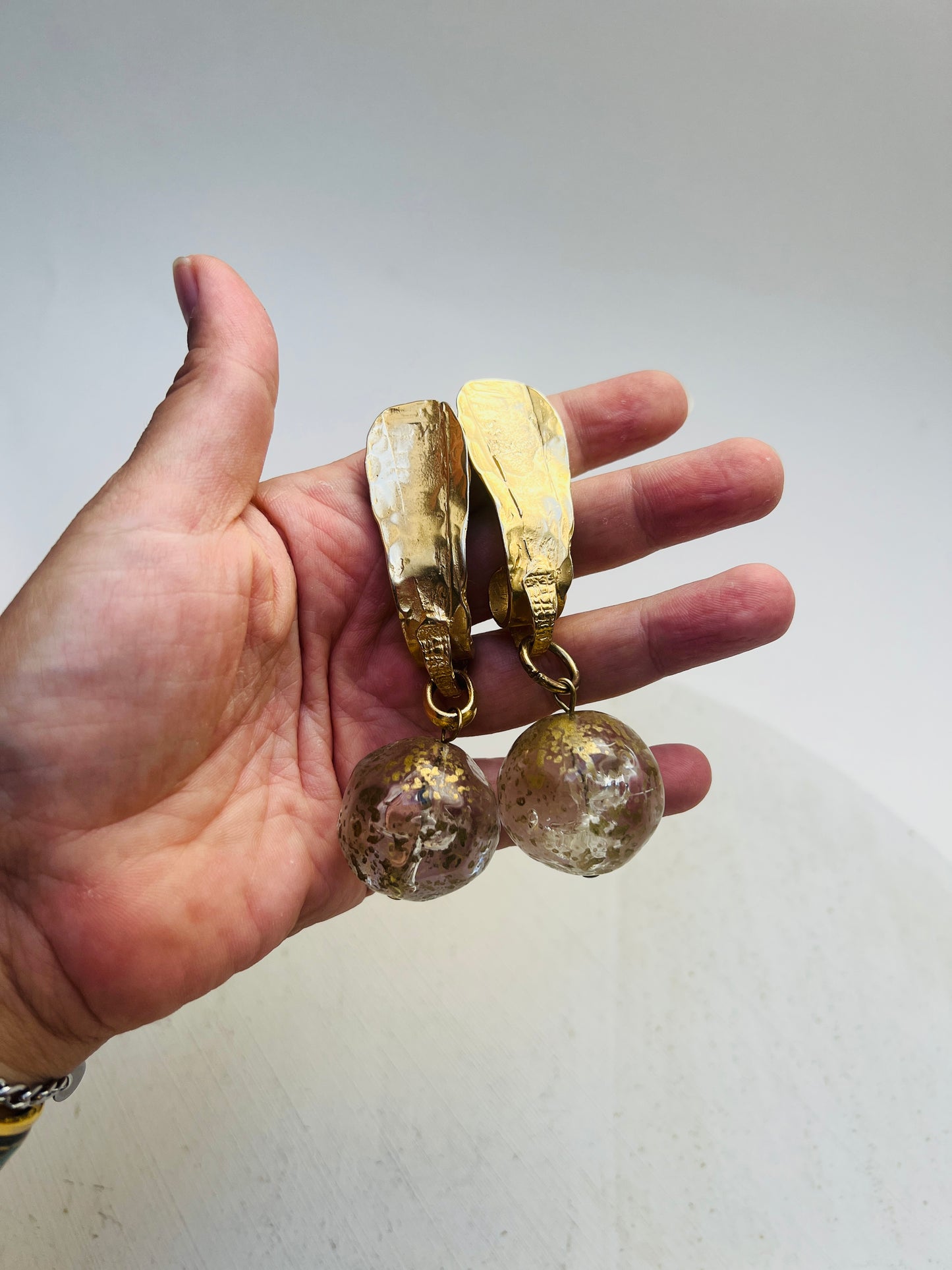 Vintage Futura Statement Ohrhänger Ohrclips 90s Designer Stil