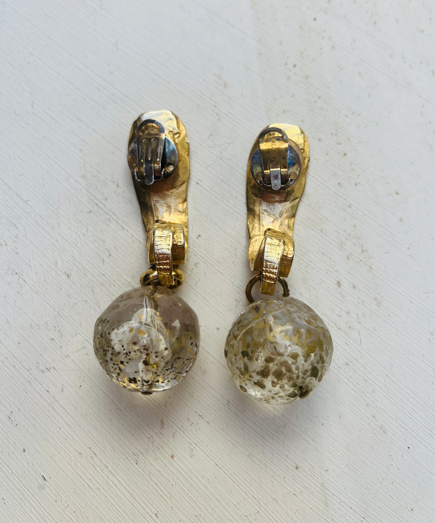 Vintage Futura Statement Ohrhänger Ohrclips 90s Designer Stil