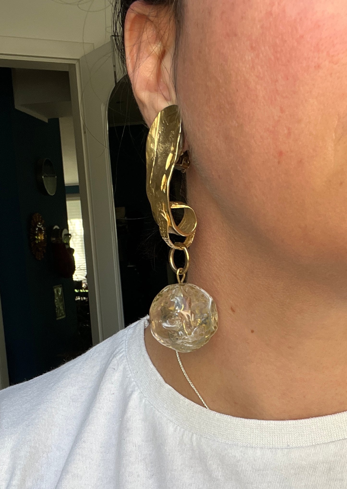 Vintage Futura Statement Ohrhänger Ohrclips 90s Designer Stil