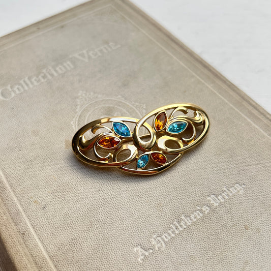 Pierre Lang Vintage Brosche vergoldeter Schmuck