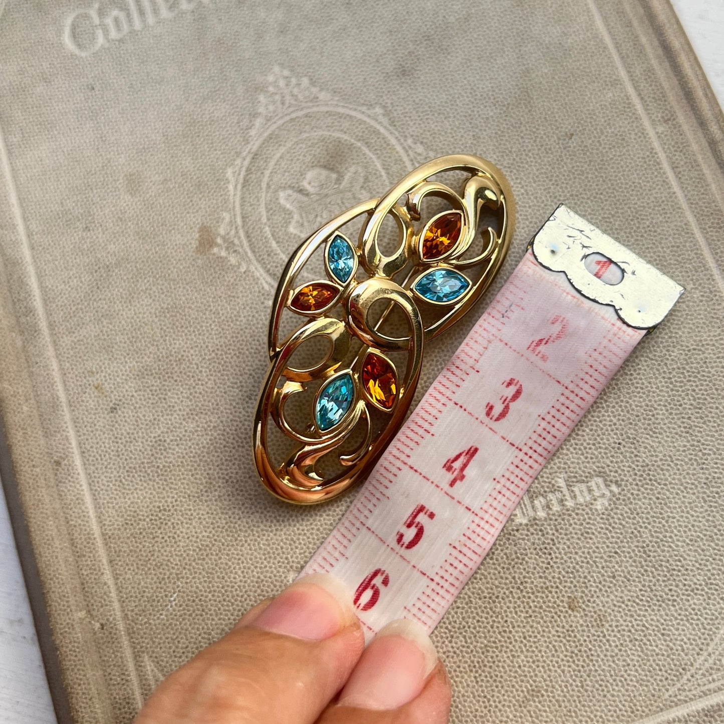 Pierre Lang Vintage Brosche vergoldeter Schmuck