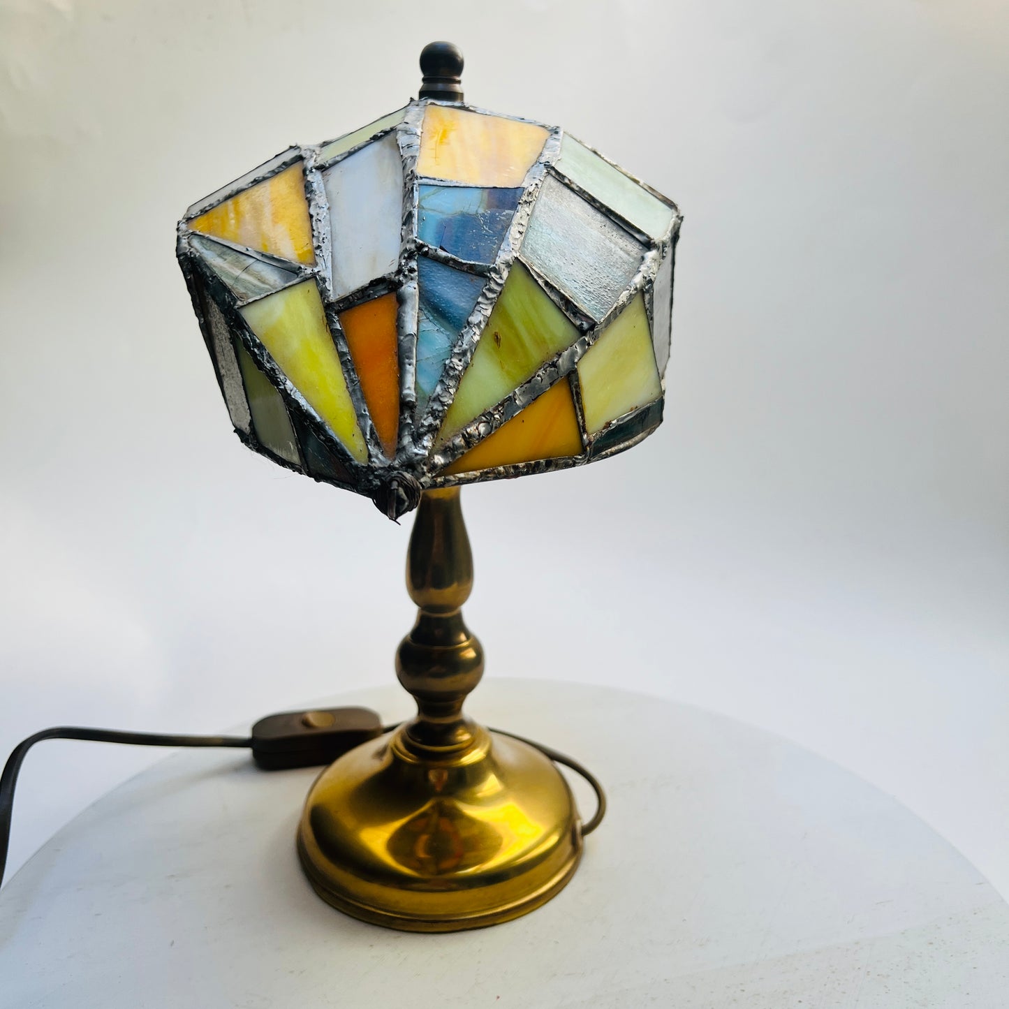 Vintage Tiffany Stil Tischlampe Tischleuchte Buntglas Stained Glas Bibliothek