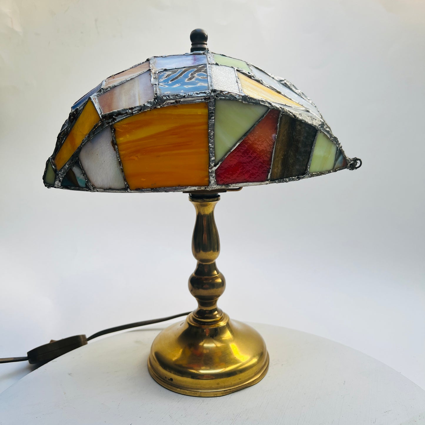 Vintage Tiffany Stil Tischlampe Tischleuchte Buntglas Stained Glas Bibliothek