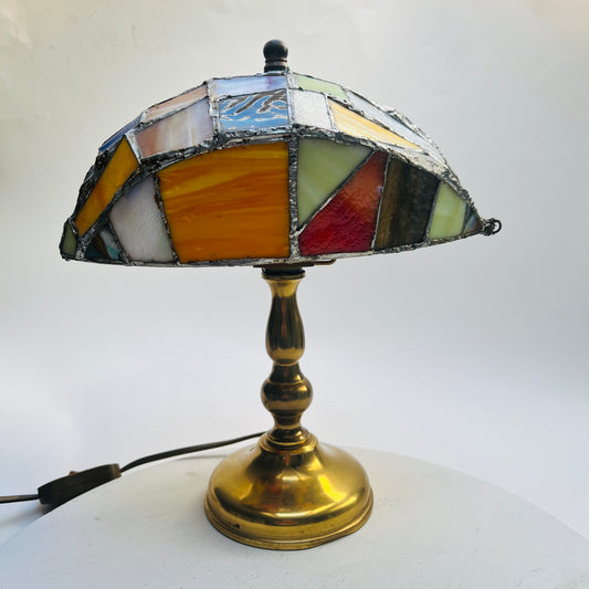 Vintage Tiffany Stil Tischlampe Tischleuchte Buntglas Stained Glas Bibliothek