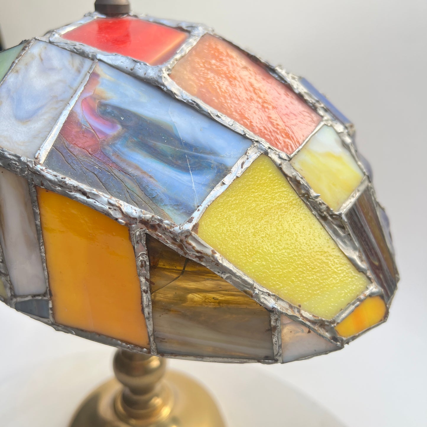 Vintage Tiffany Stil Tischlampe Tischleuchte Buntglas Stained Glas Bibliothek