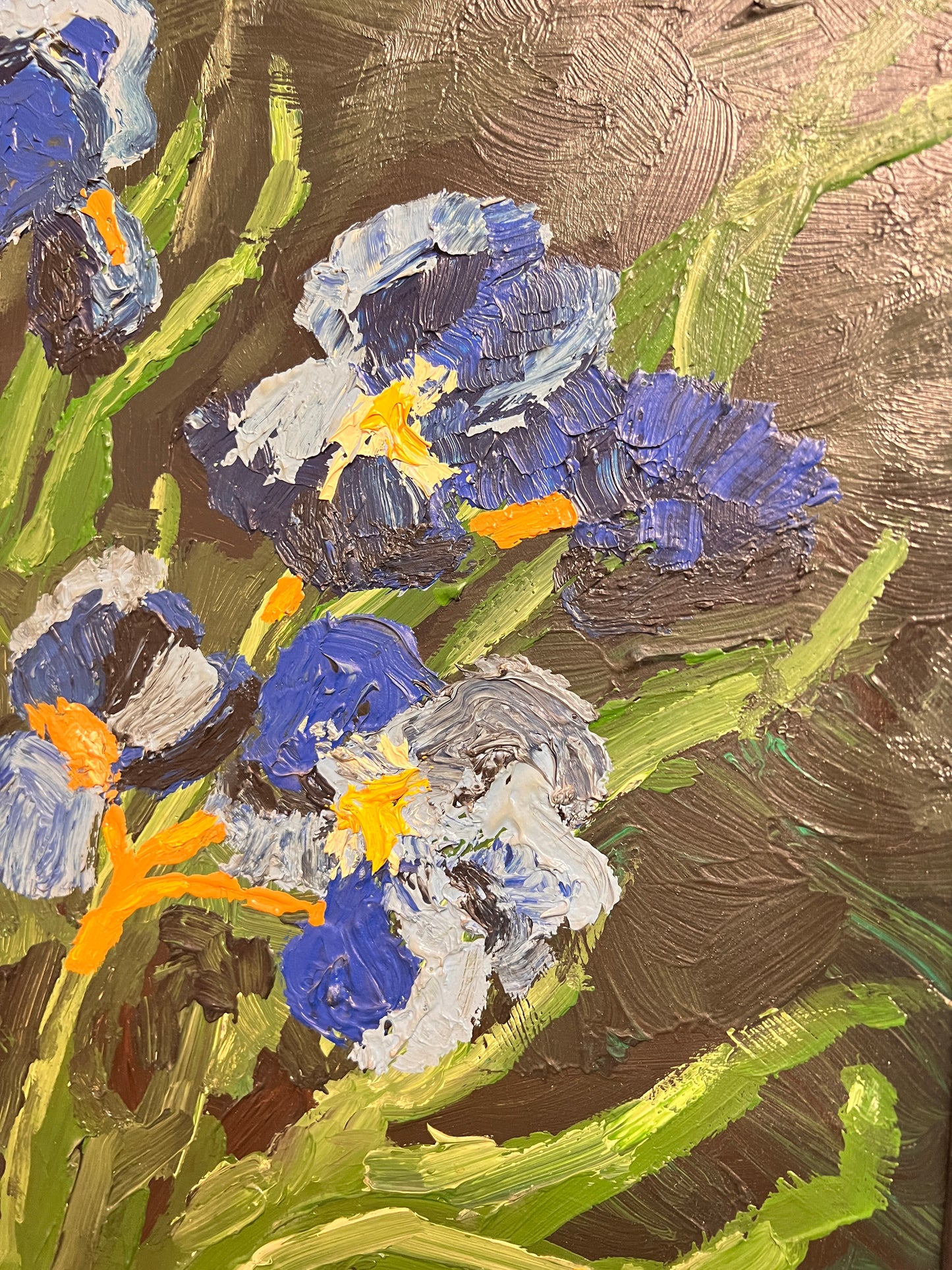 Vintage Ölgemälde Lilien Blumen Stilleben Spachteltechnik romantisch horizontal