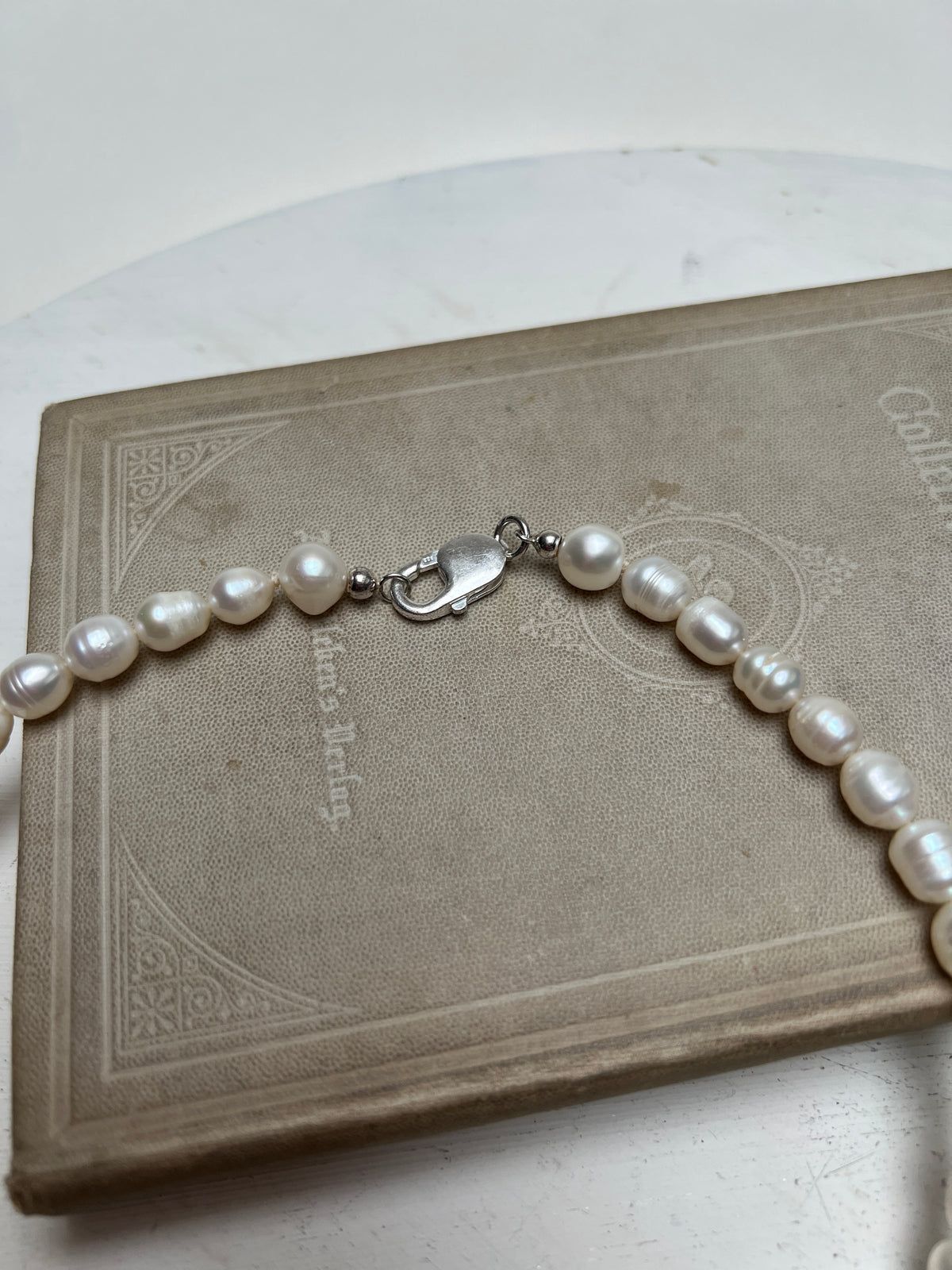 Vintage Süßwasser Perlenkette Prinzessin kurze 925er Silber Kette