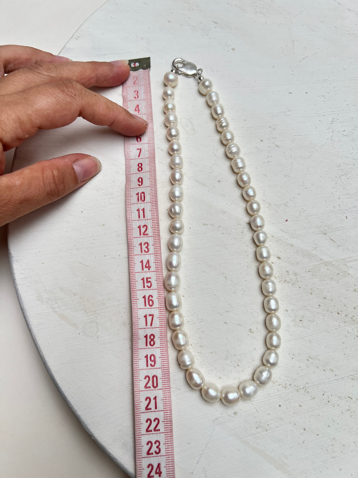 Vintage Süßwasser Perlenkette Prinzessin kurze 925er Silber Kette