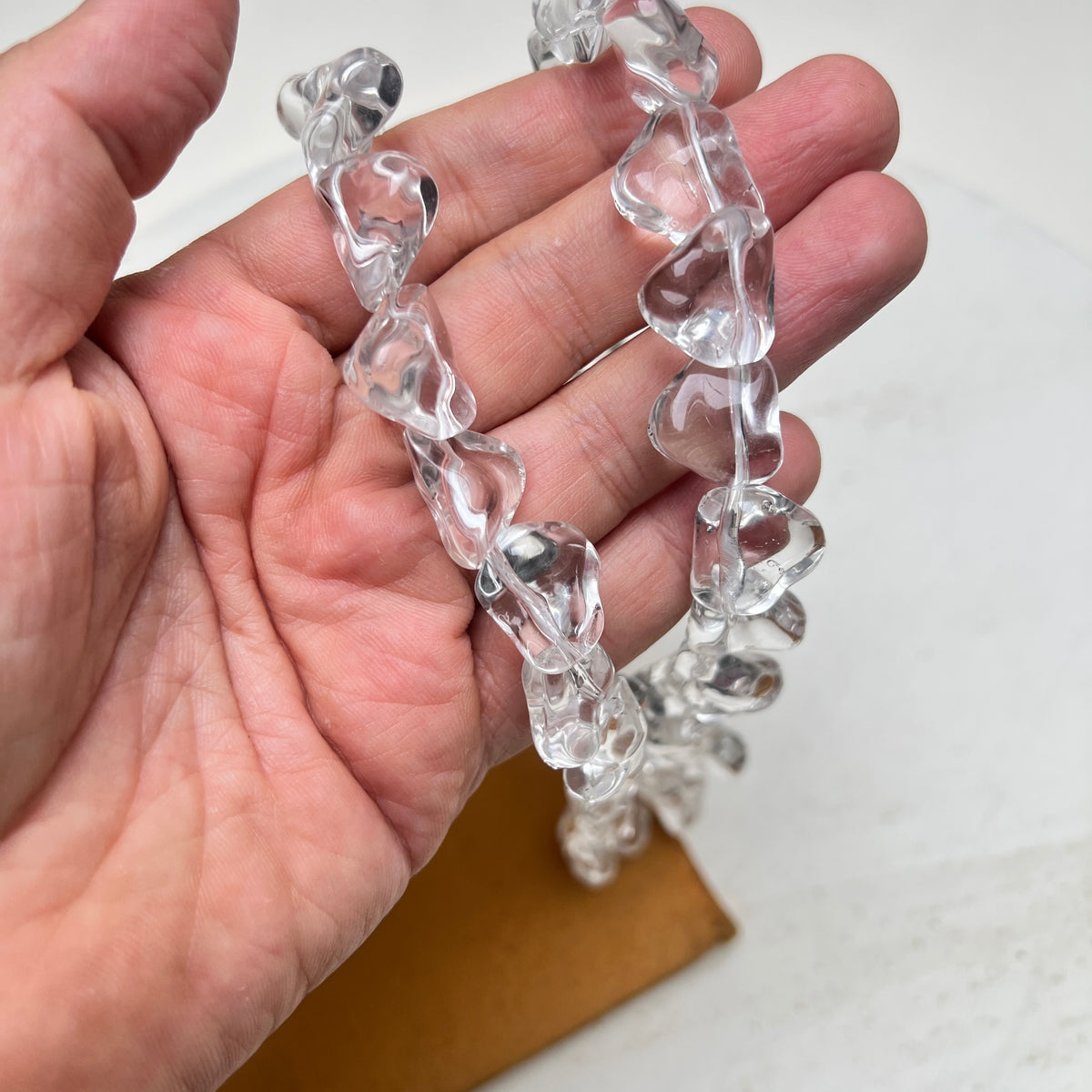 DEADSTOCK Vintage chunky Lucite Kette transparente Gliederkette New Old Stock