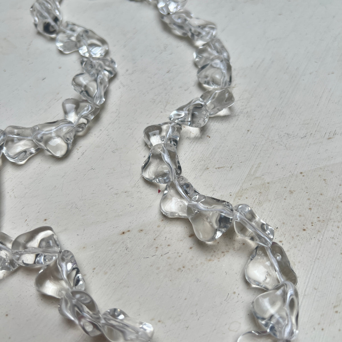 DEADSTOCK Vintage chunky Lucite Kette transparente Gliederkette New Old Stock